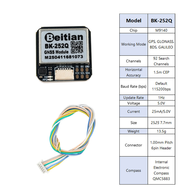 Drone Compass - Beitian BK-252Q GPS GNSS Modul QMC5883
